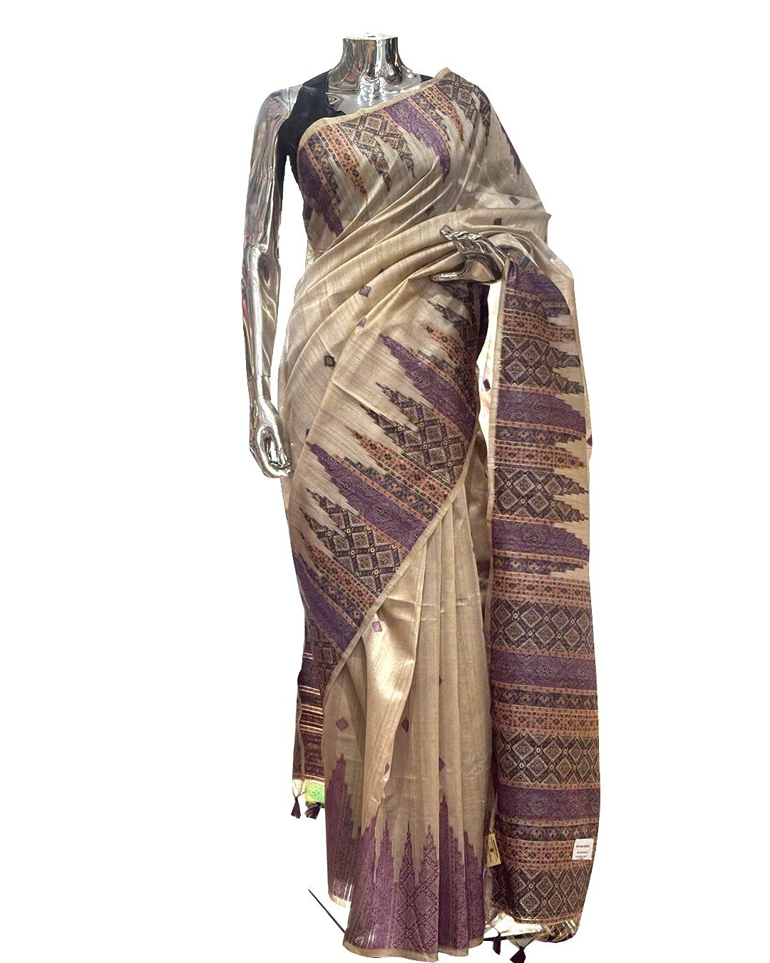 Raw Silk With Temple Border